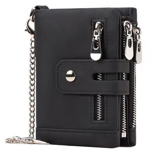8473 Ti-Y Chain Wallets Leather RFID Blocking Bifold biker Wallet